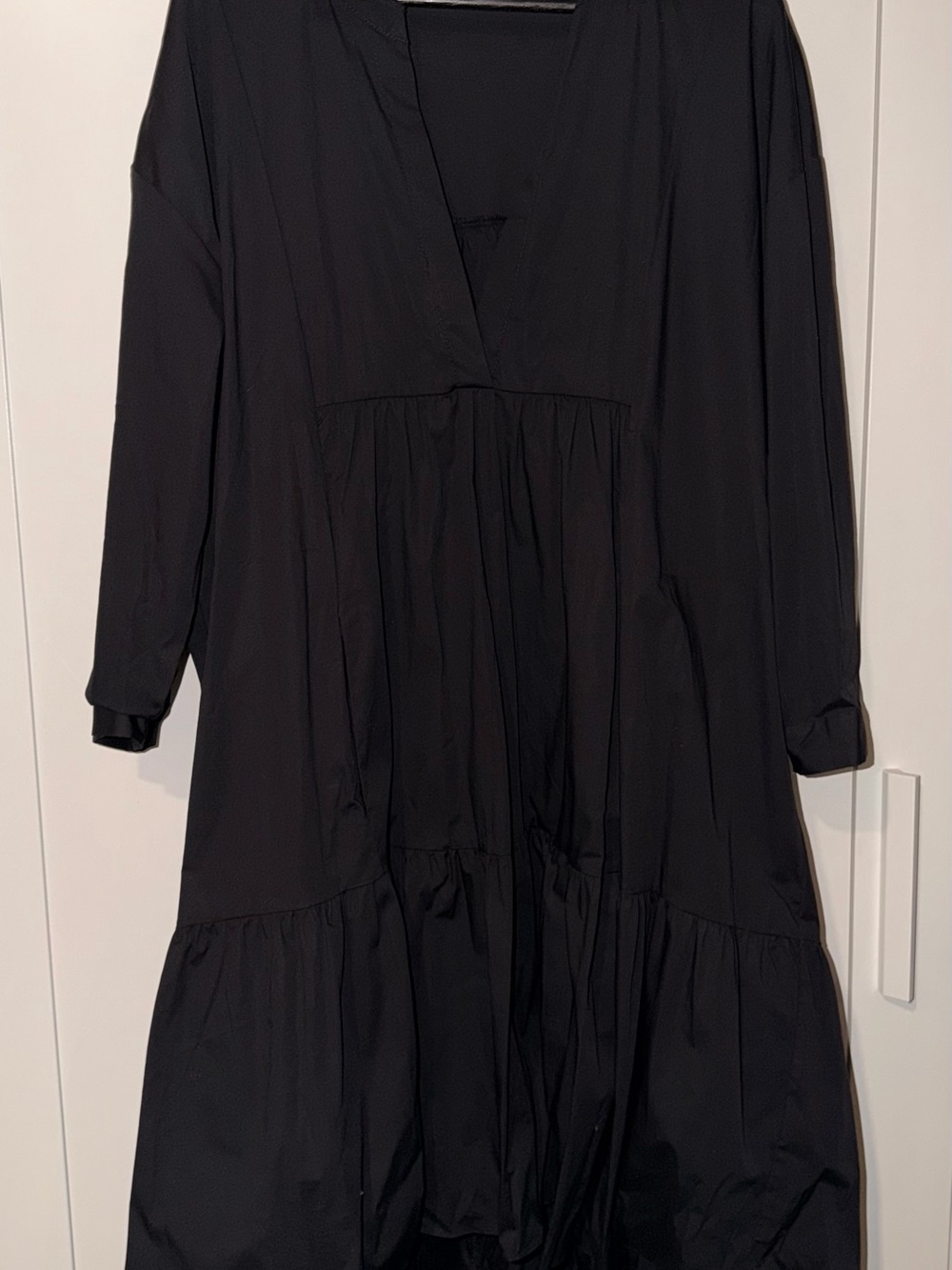 New Zara Black Relaxed Tiered Dress